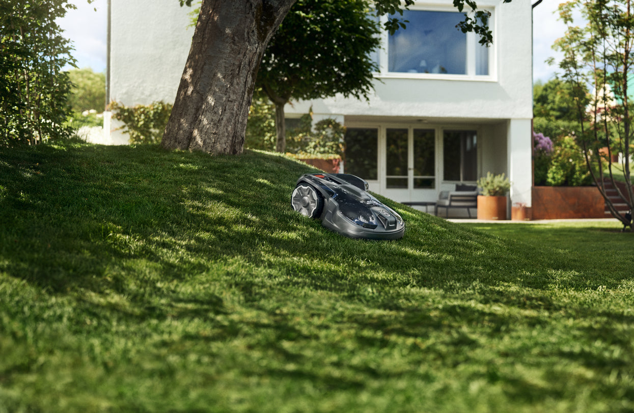 Husqvarna Automower 320 NERA Robotic Lawn Mower 970535106 On The Slope