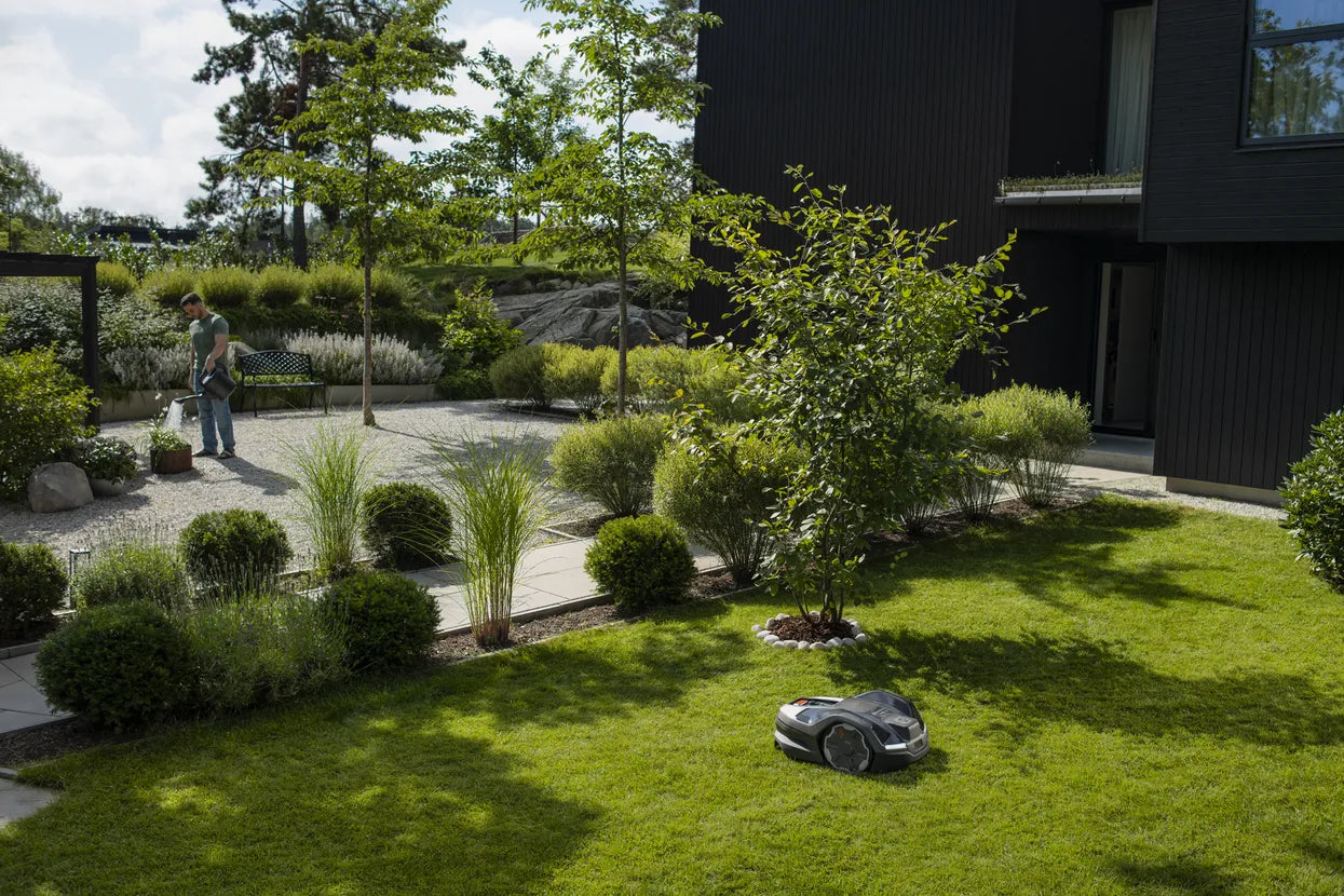 Husqvarna Automower 410XE NERA Robotic Lawn Mower 970654406 In the Garden