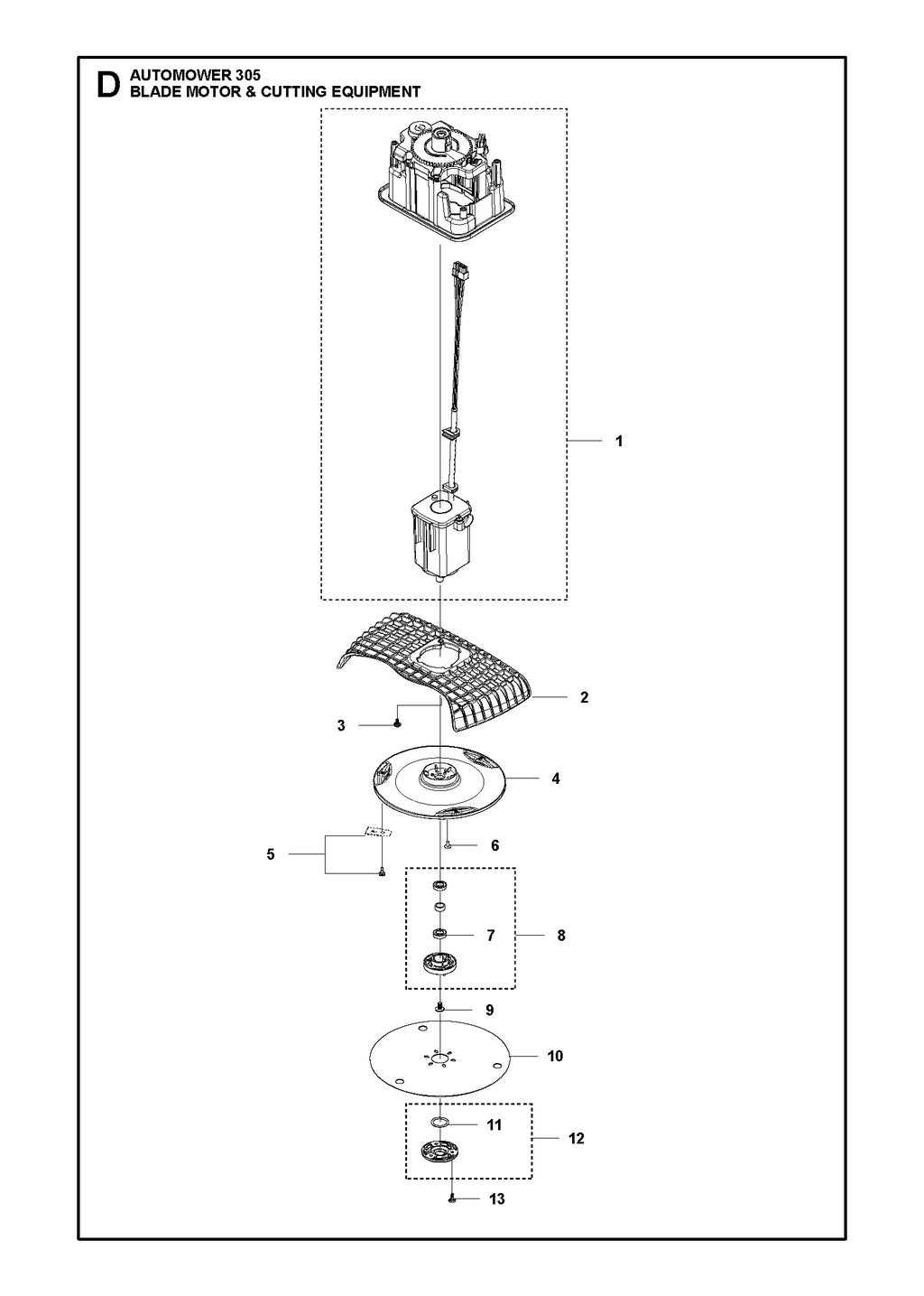 Automower 305 Cutting System Parts