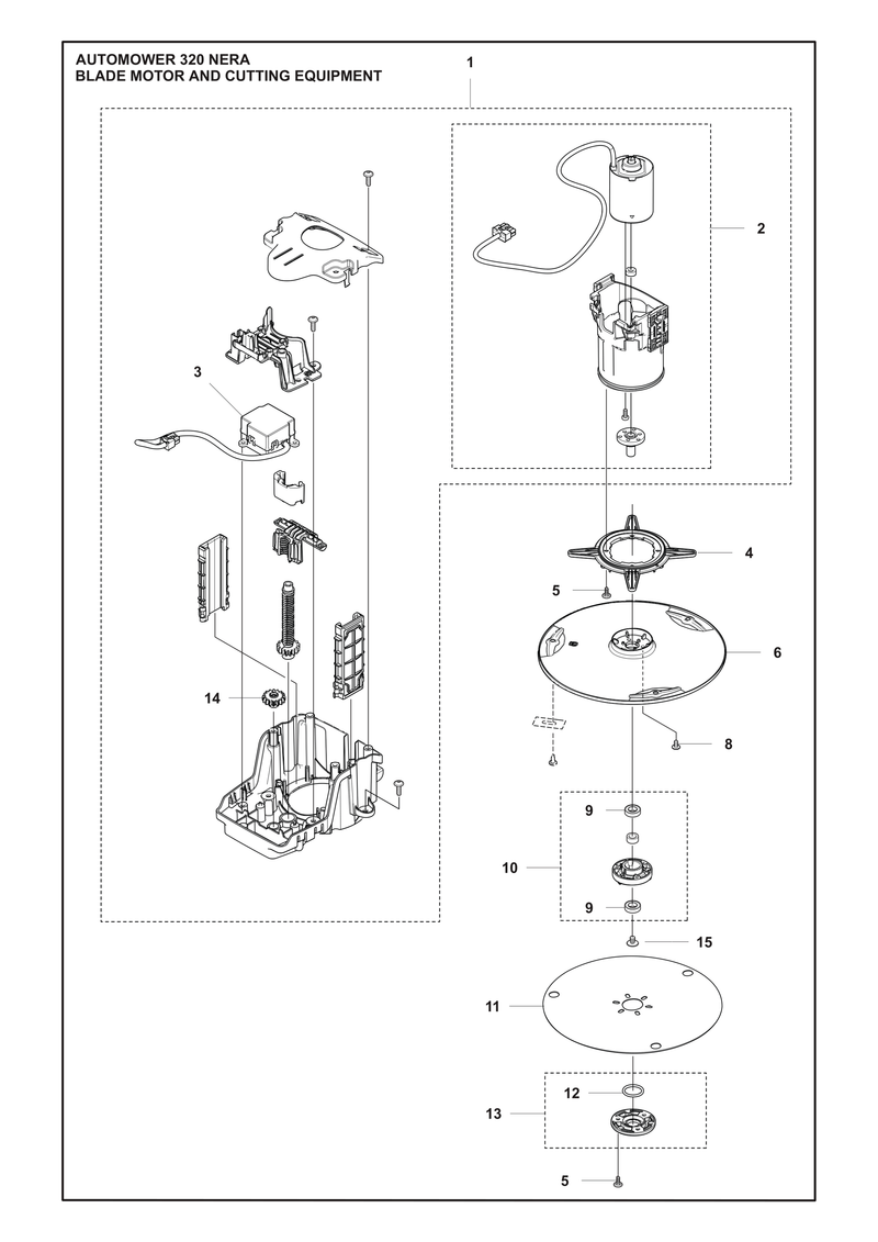 Automower 320 NERA Blade Motor and Cutting Equipment Parts