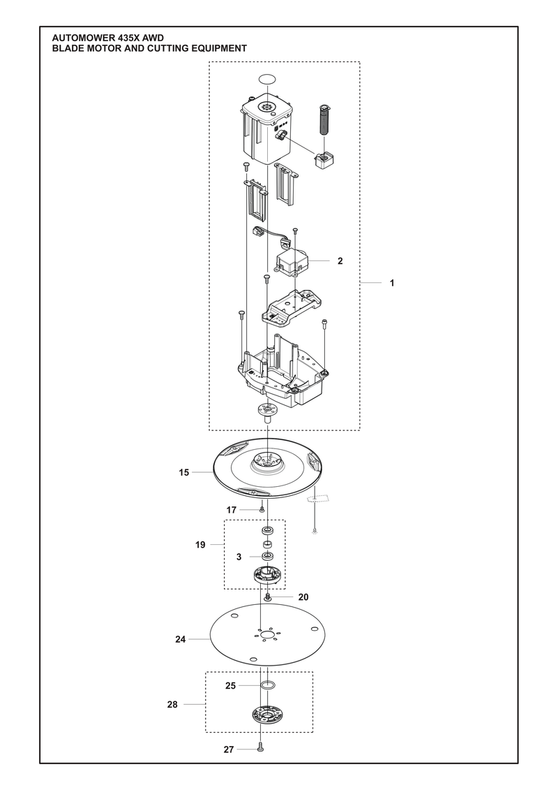 Automower 435X AWD Blade Motor and Cutting Equipment Parts