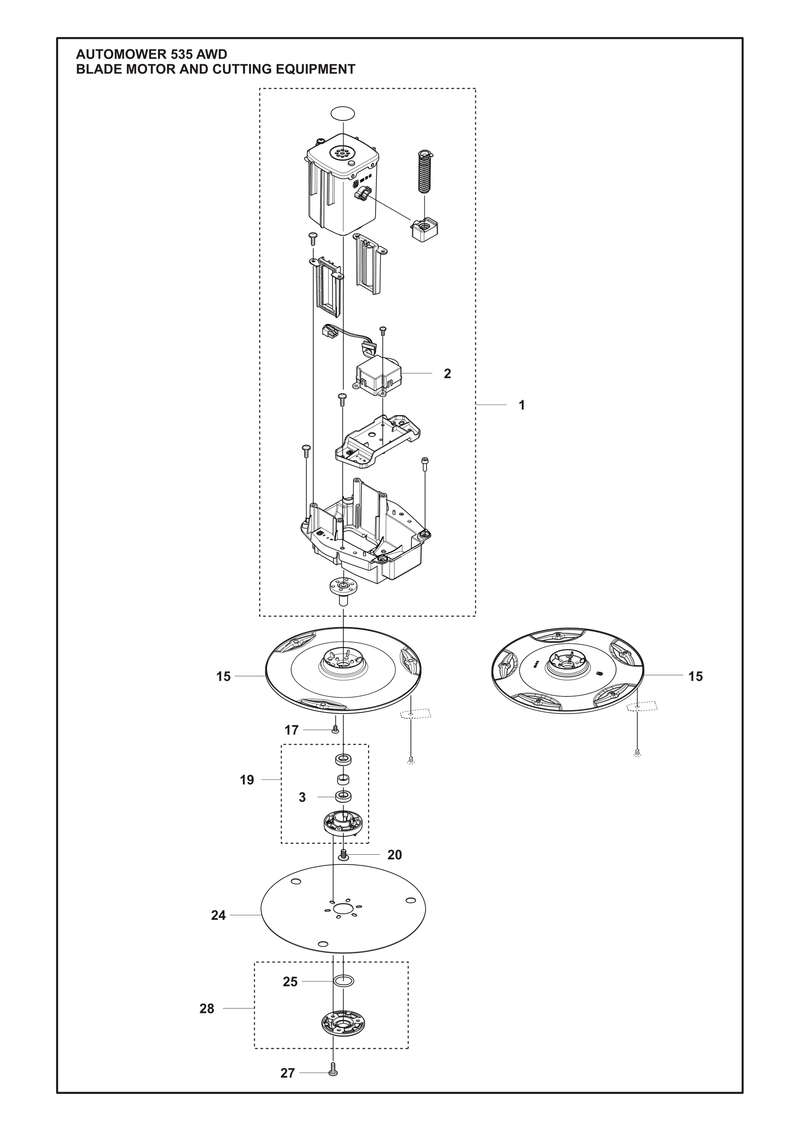 Automower 535 AWD Blade Motor and Cutting Equipment Parts