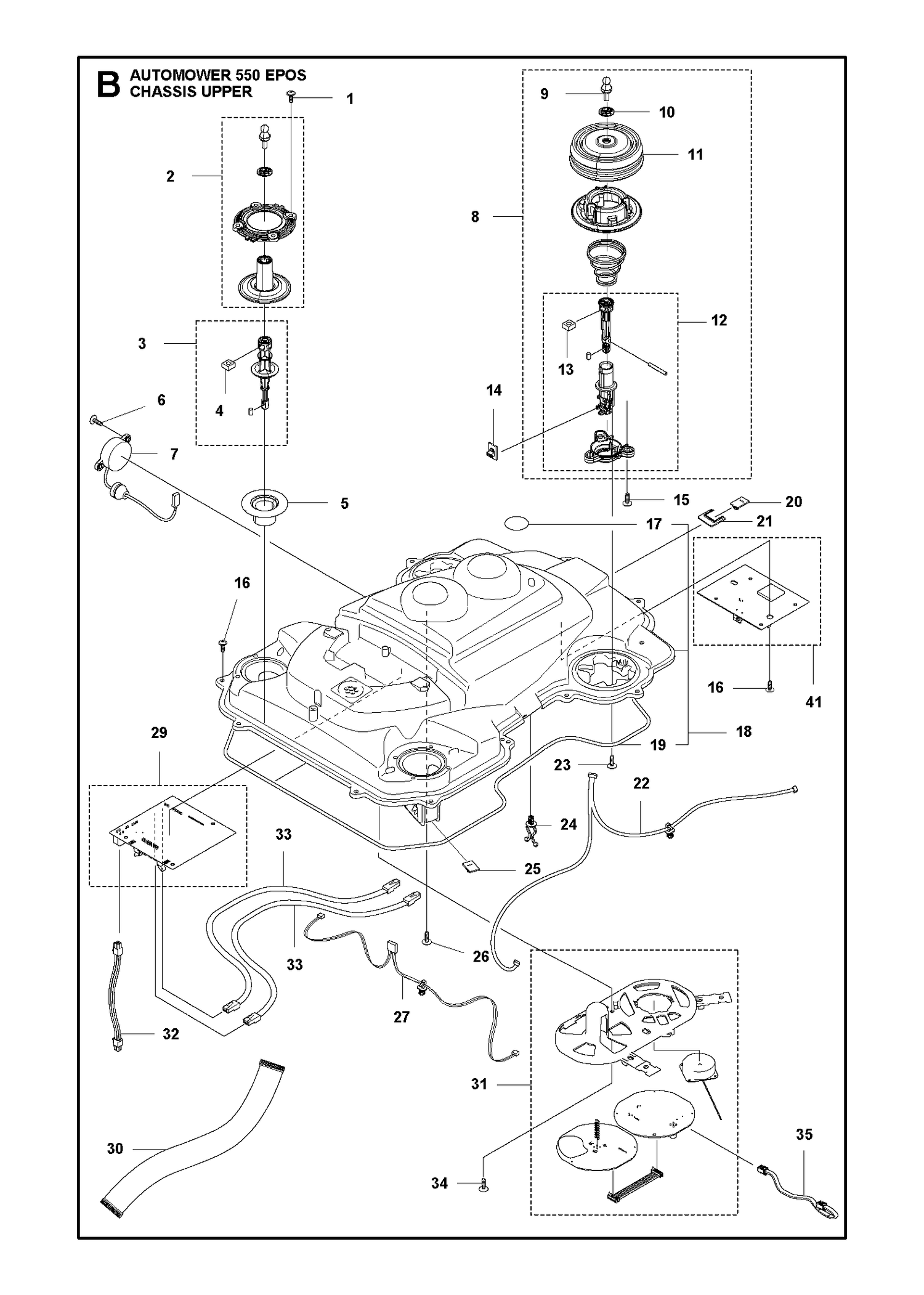Automower 550 EPOS Upper Chassis Parts