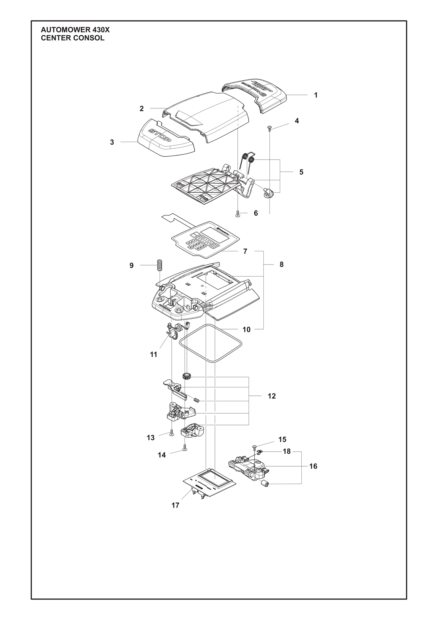 Automower 430X Console Parts