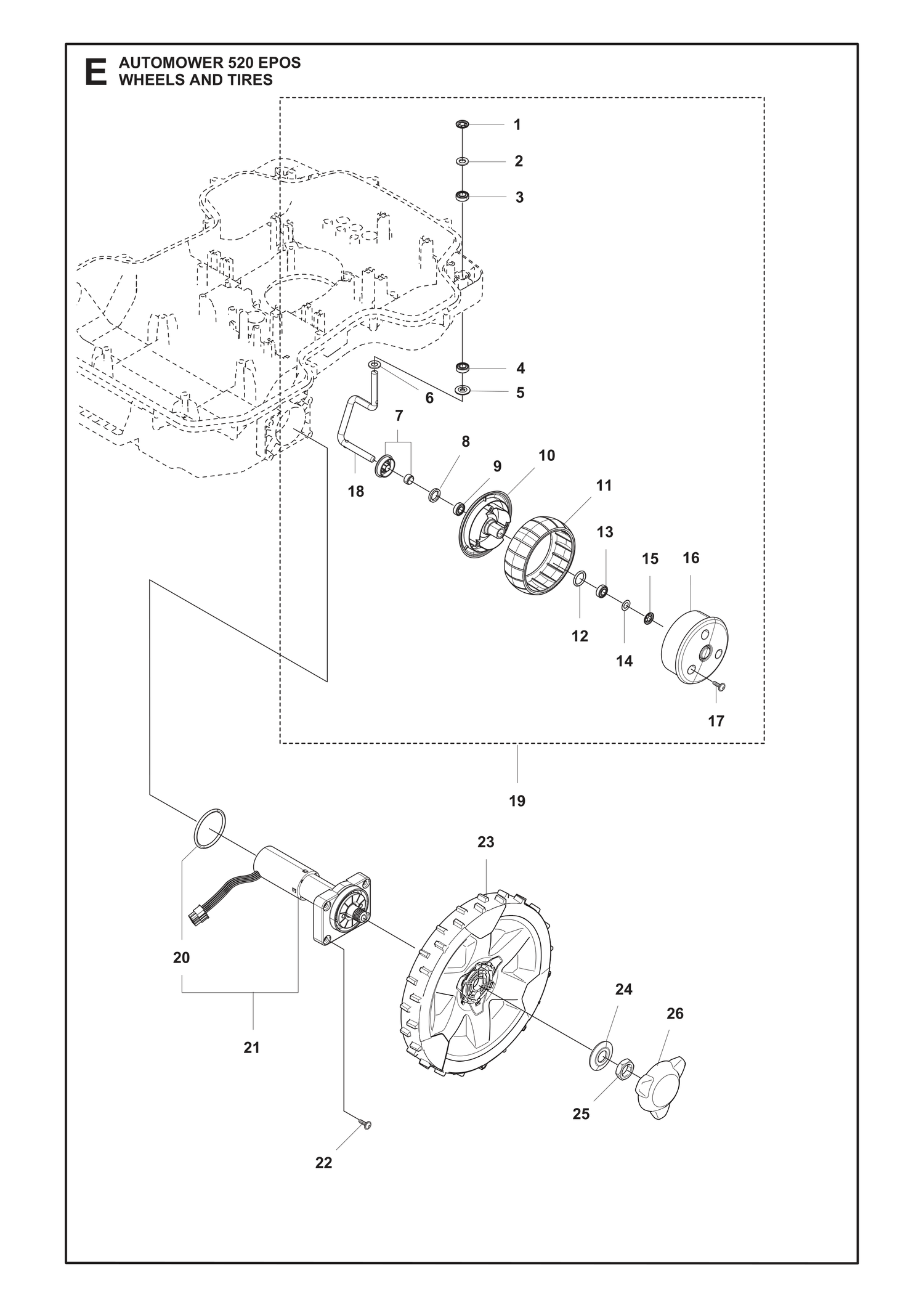 Automower 520 EPOS Wheels and Tyres Parts