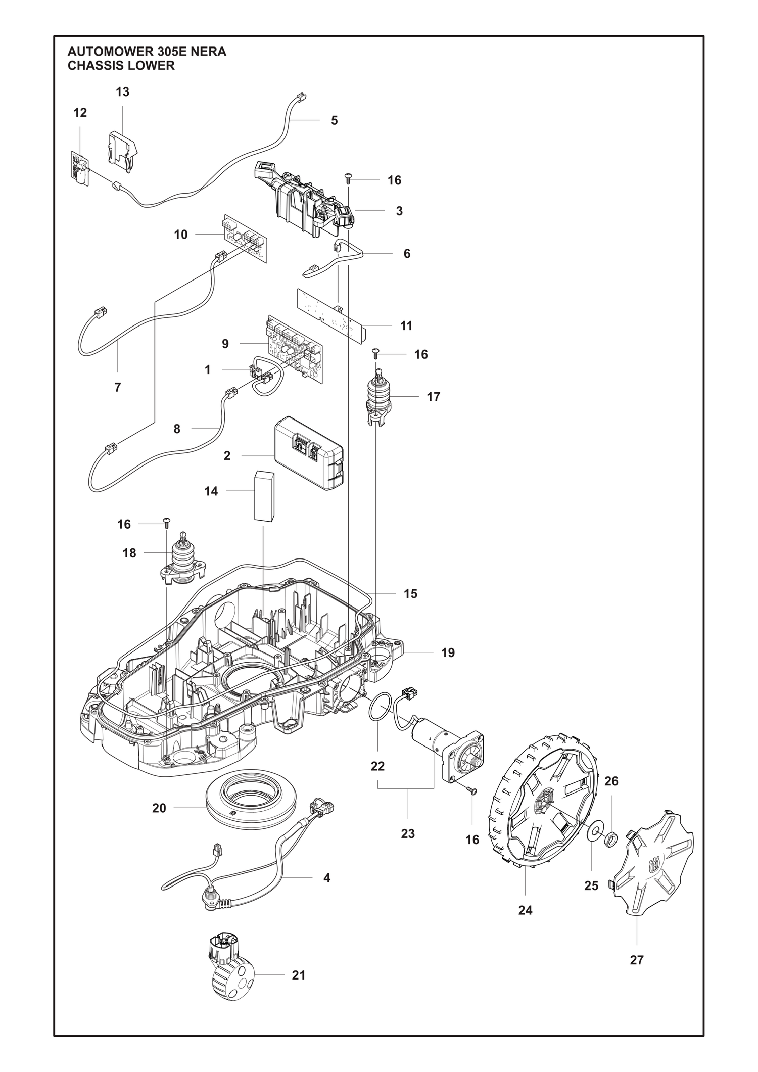 Automower 305E NERA Lower Chassis Parts
