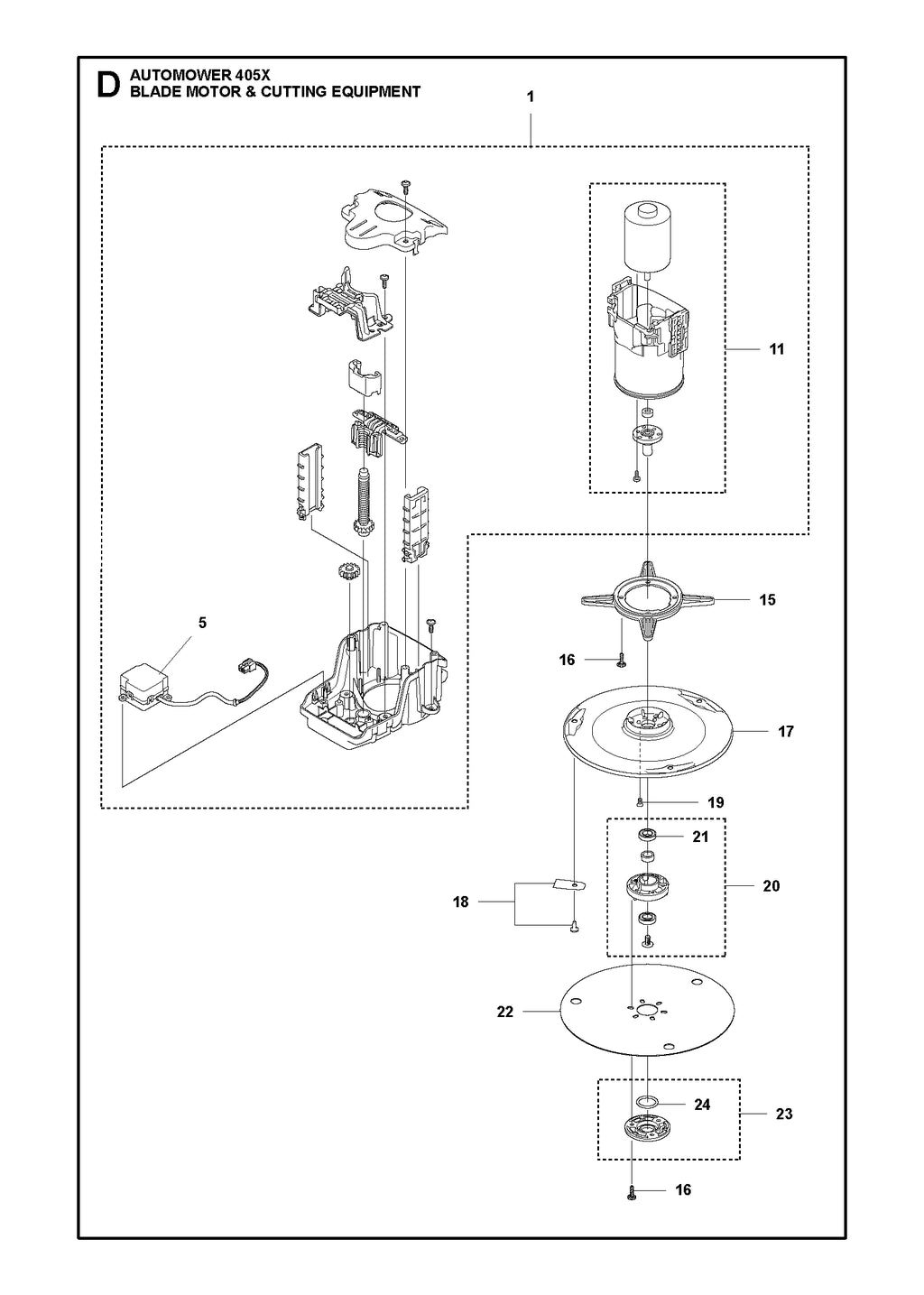 Automower 405X Cutting System Parts