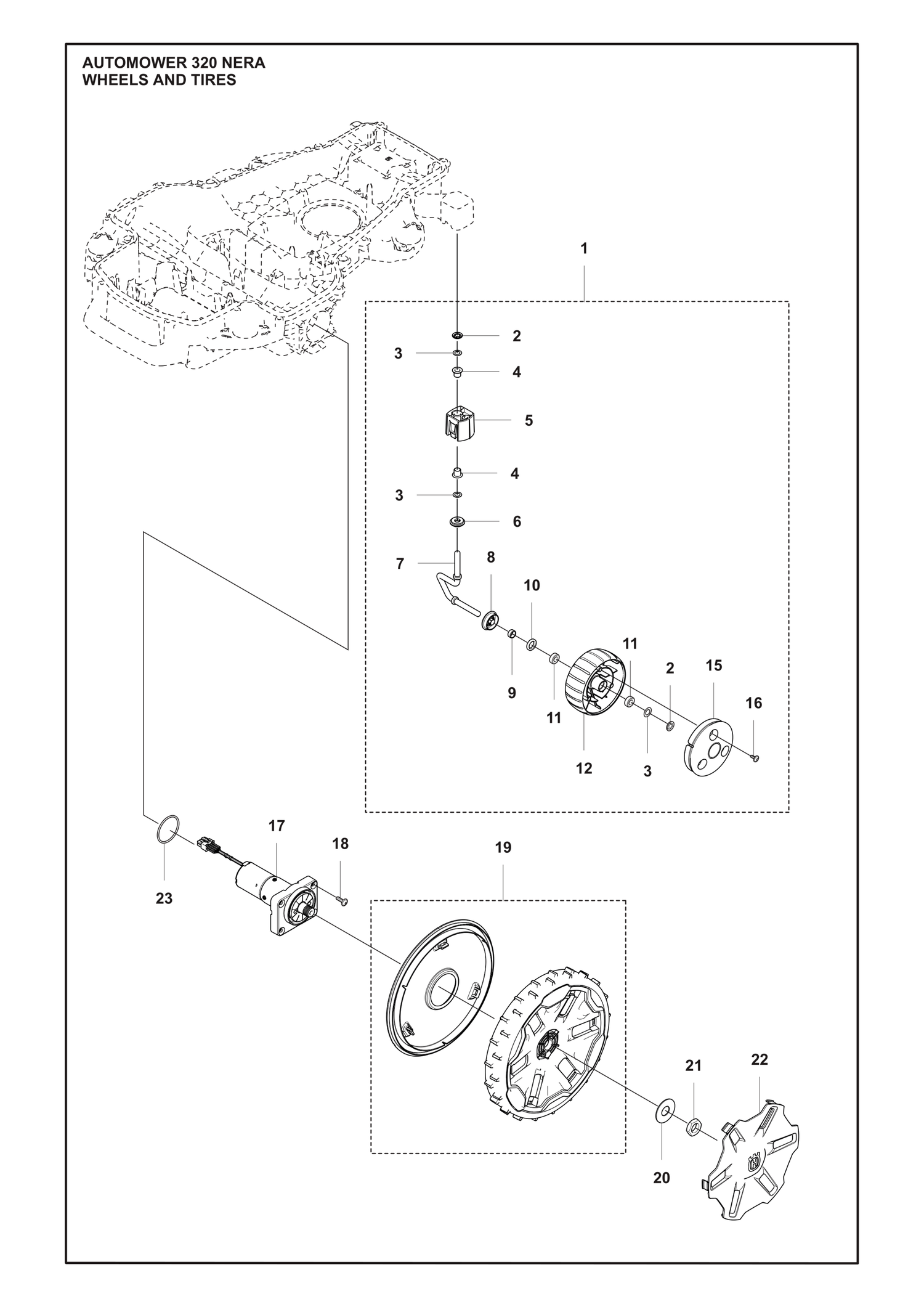 Automower 320 NERA Wheels and Tyres Parts
