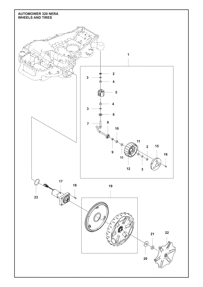 Automower 320 NERA Wheels and Tyres Parts
