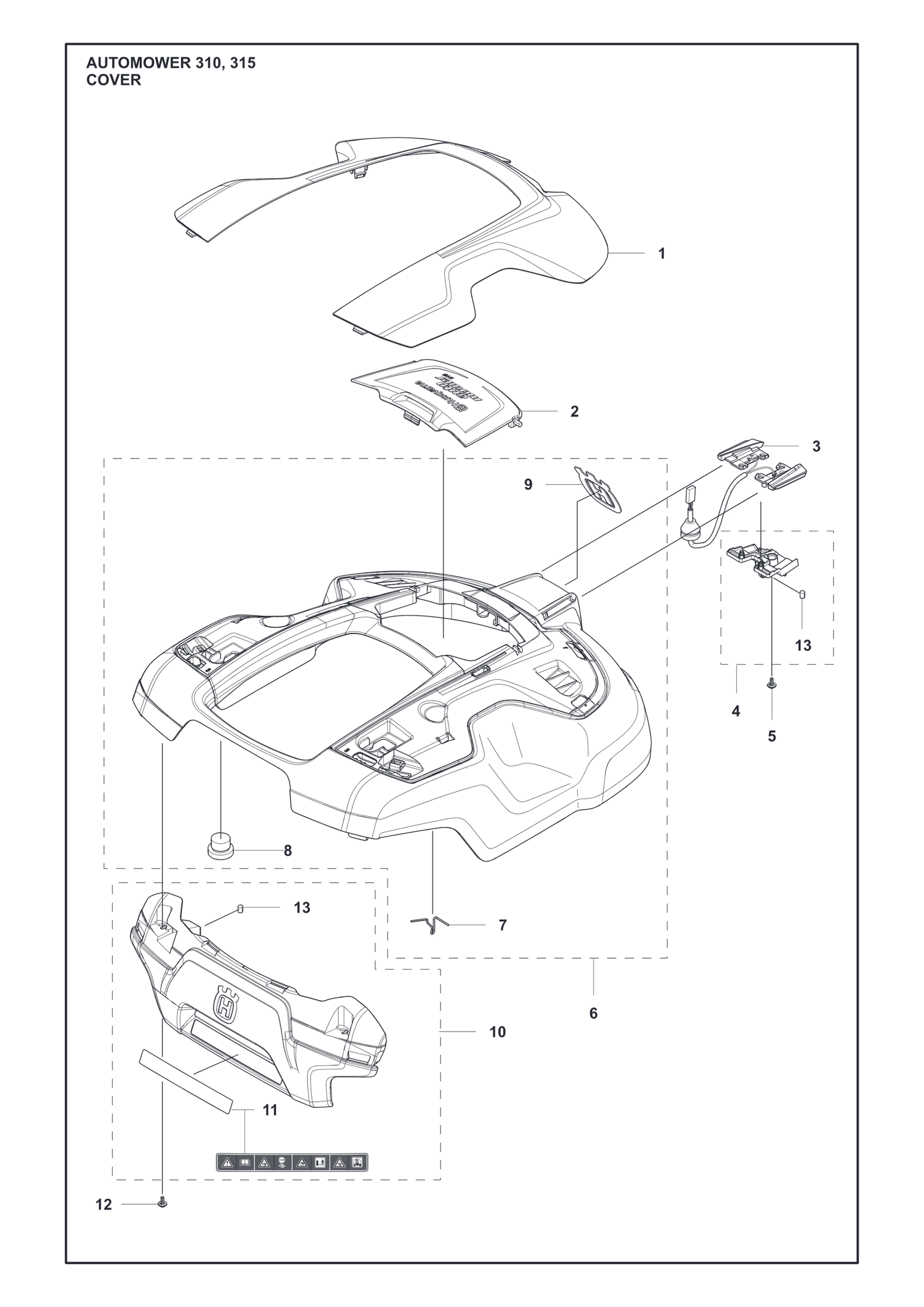 Automower 315 Cover Parts