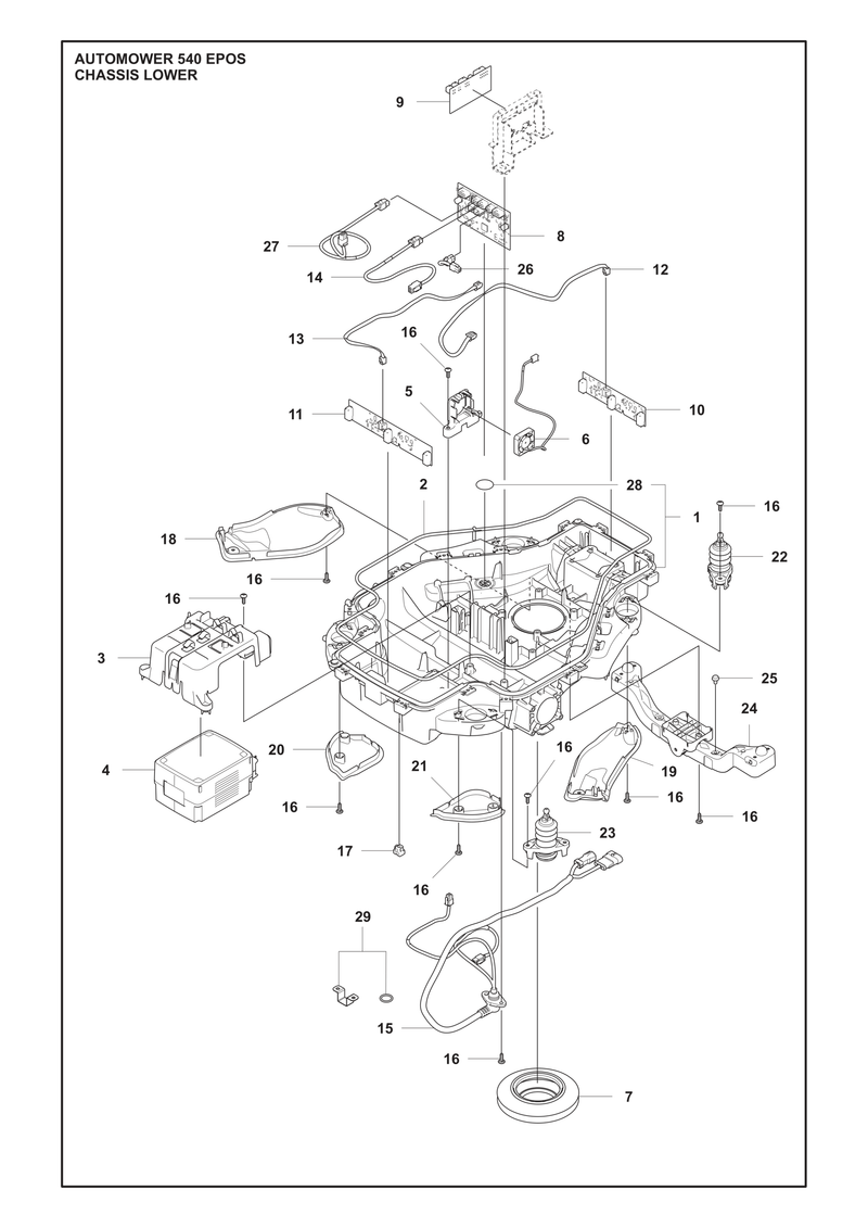 Automower 540 EPOS Lower Chassis Parts