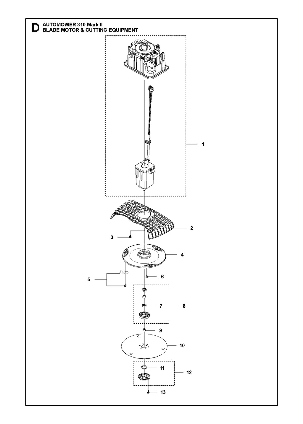 Automower 310 Mark II Cutting System Parts