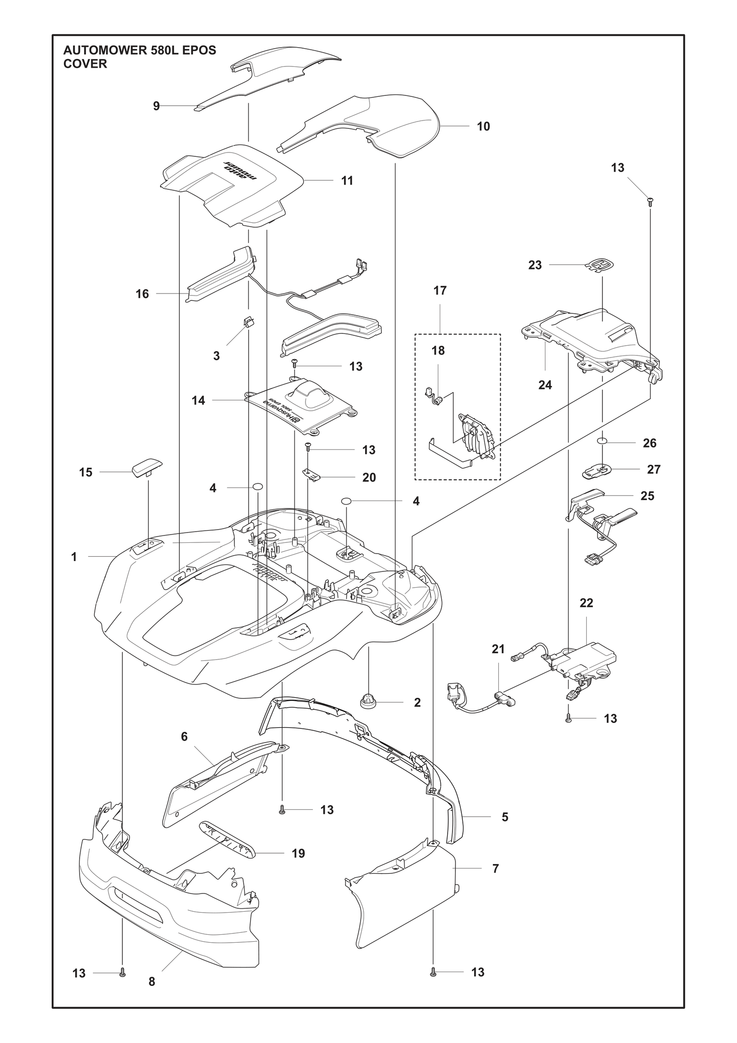 Automower 580L EPOS Cover Parts