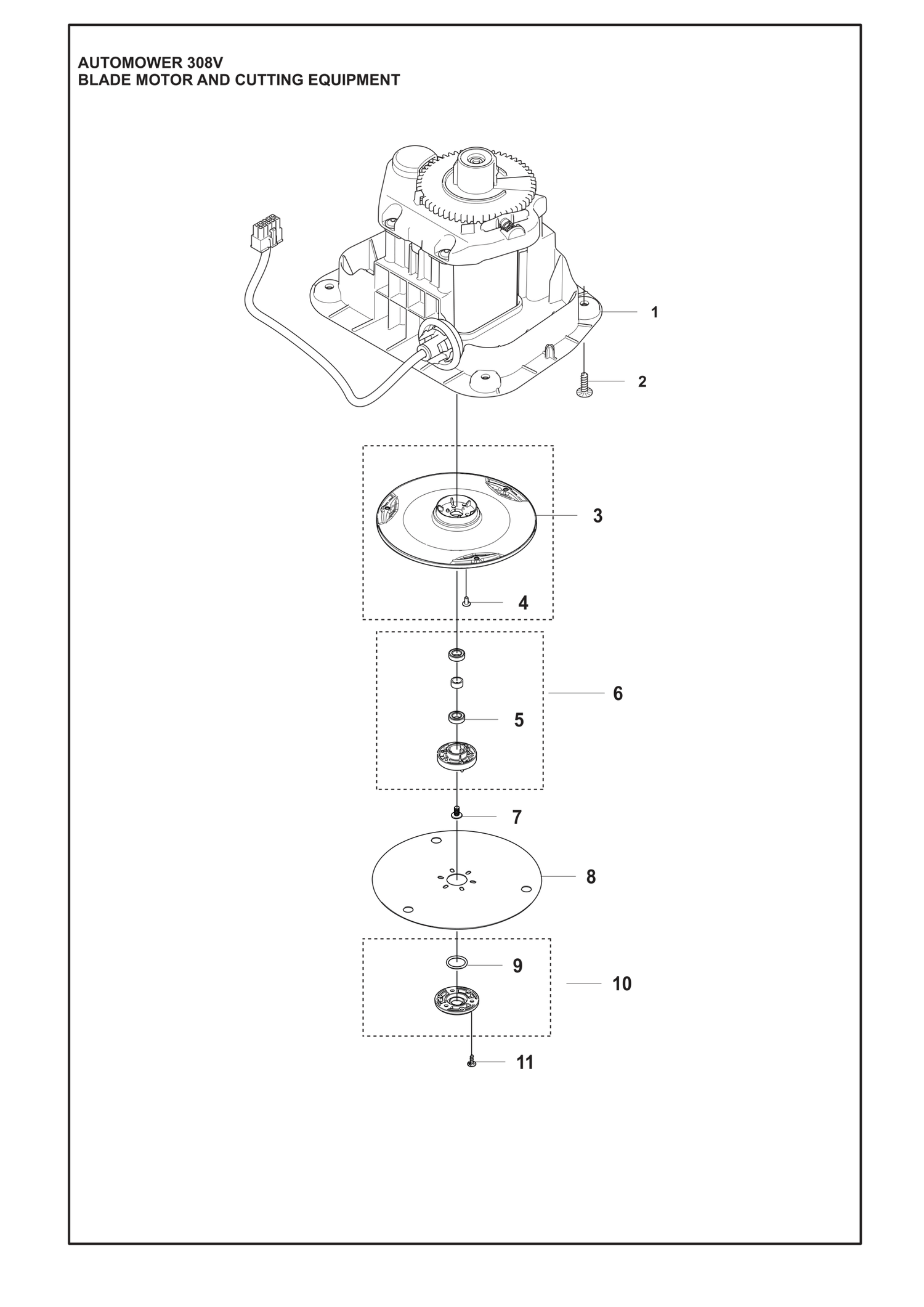 Automower 308V Blade Motor and Cutting Equipment Parts