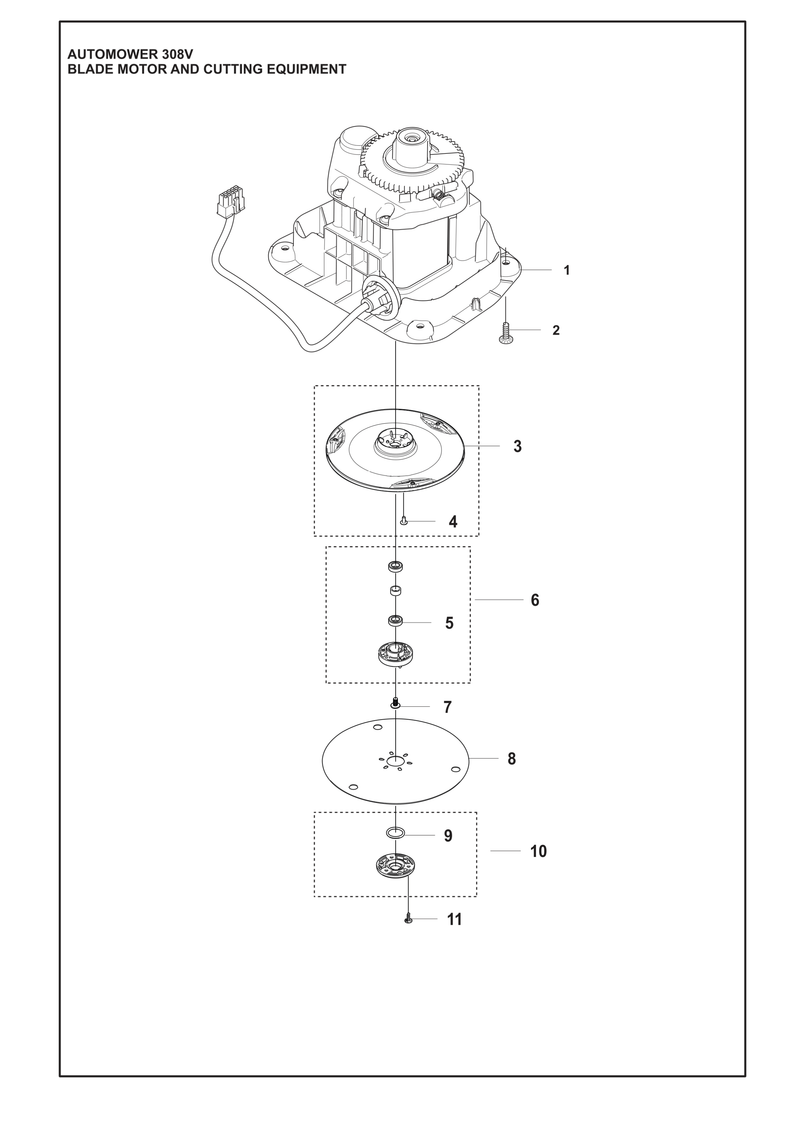 Automower 308V Blade Motor and Cutting Equipment Parts