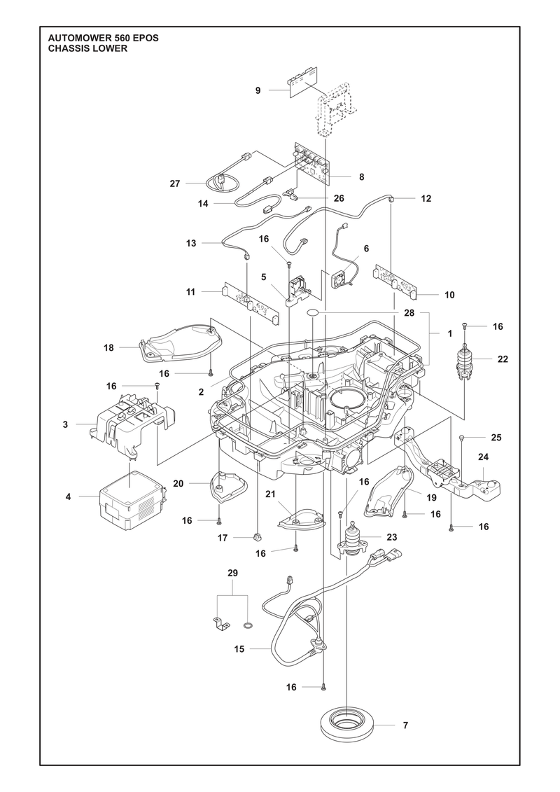 Automower 560 EPOS Lower Chassis Parts