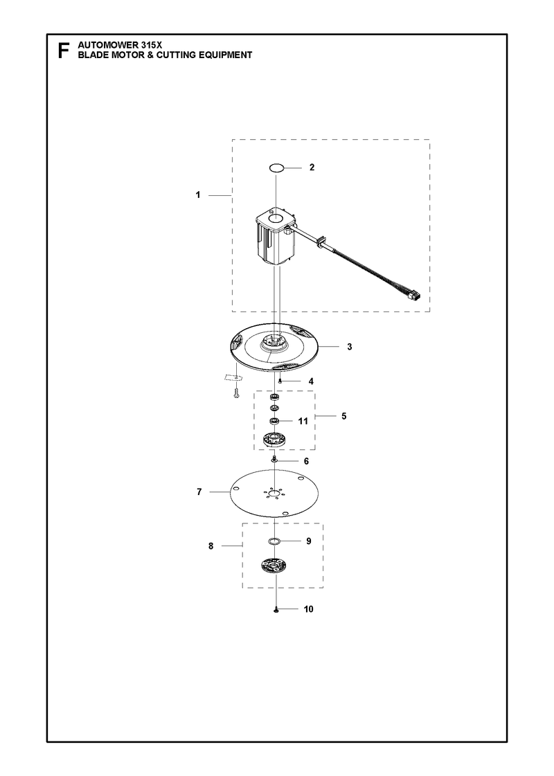 Automower 315X Blade Motor and Cutting Equipment Parts