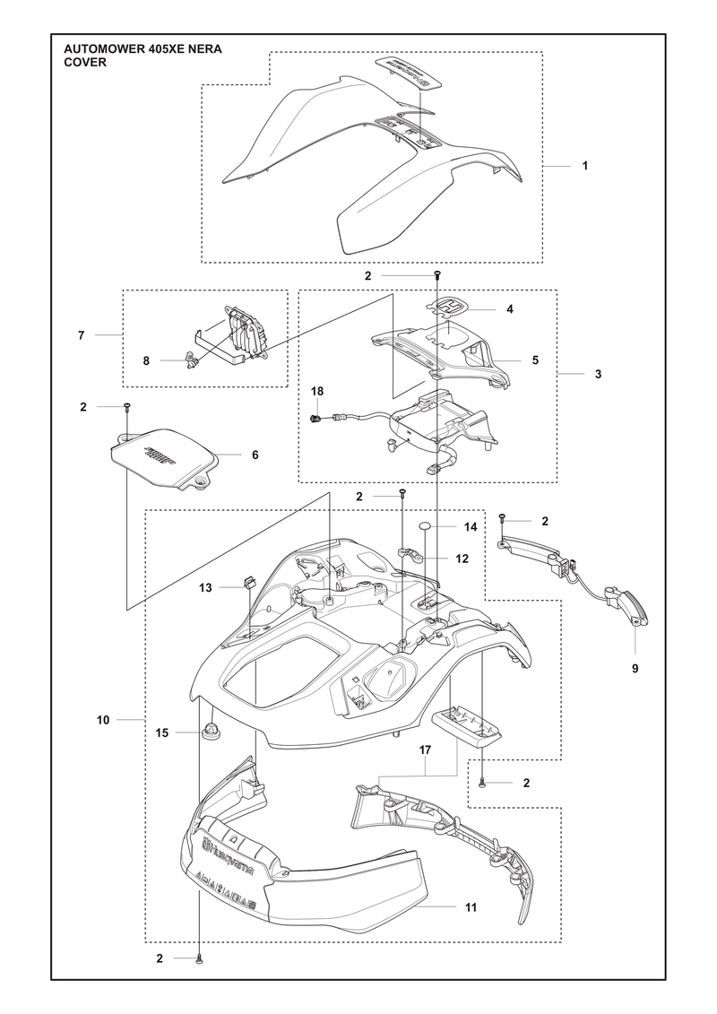 Automower 405XE NERA Cover Parts