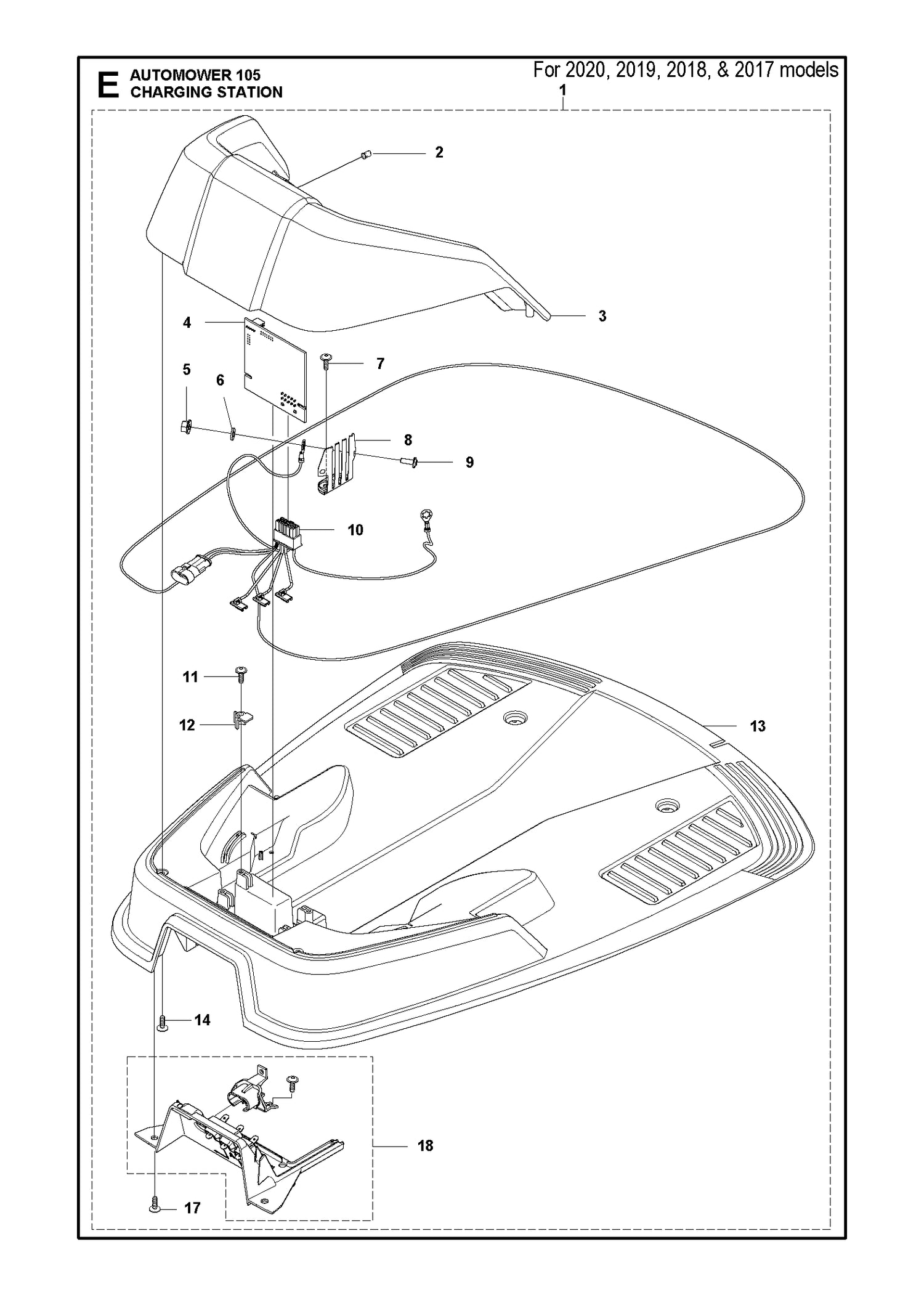 Husqvarna Automower 105 Charging Station Parts Diagram