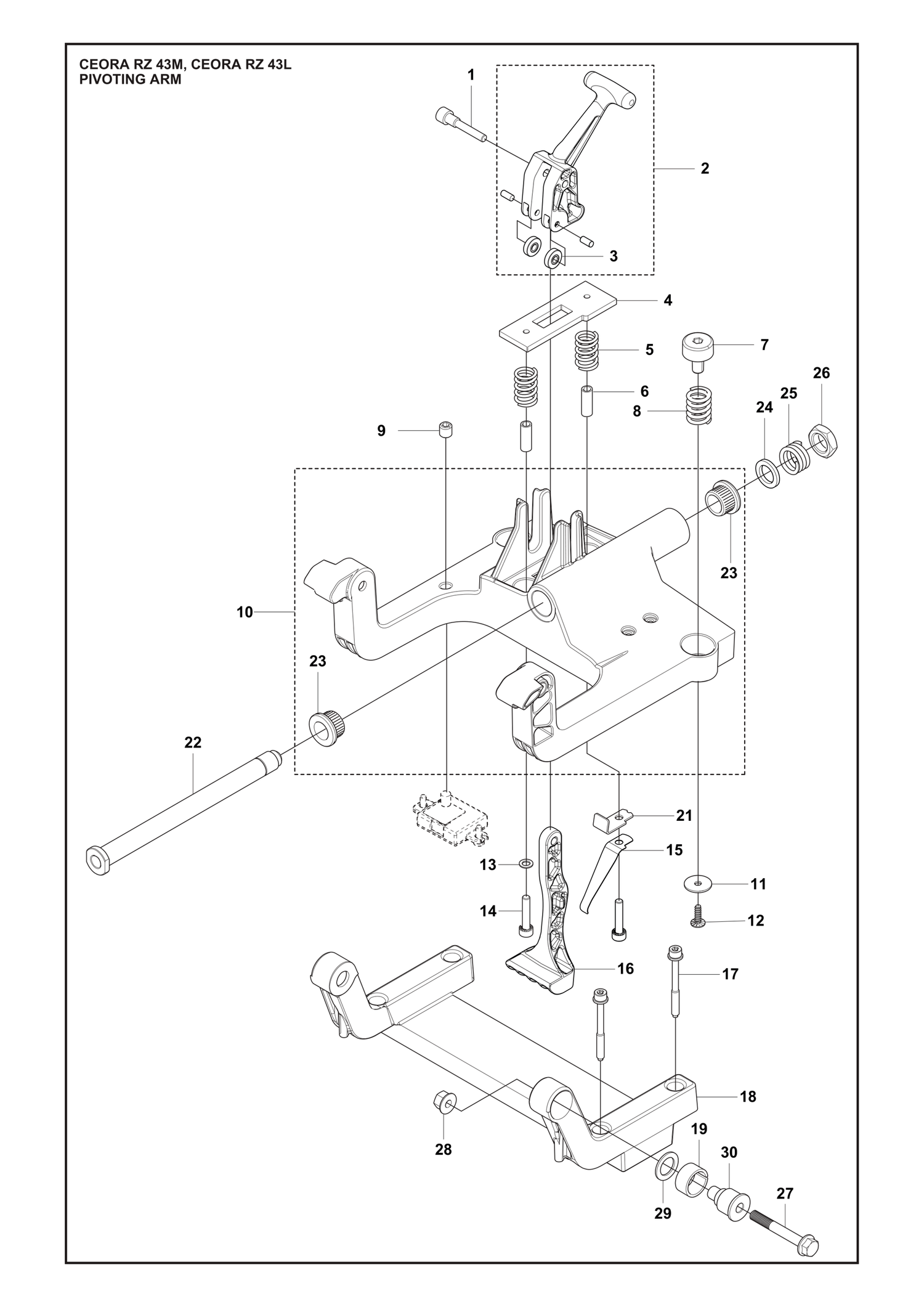Razor M Pivoting Arm Parts