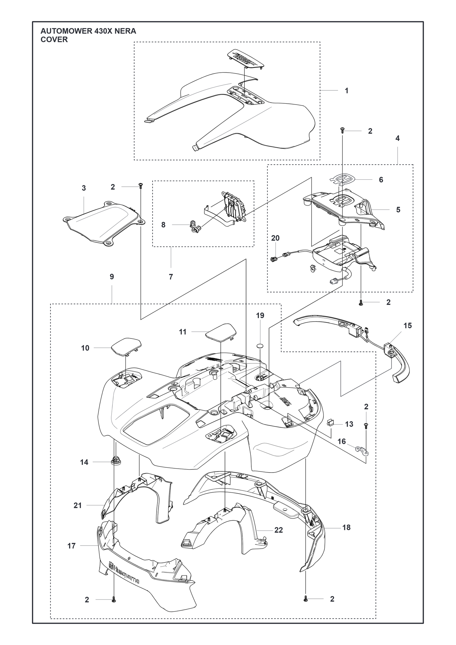 Automower 430X NERA Cover Parts