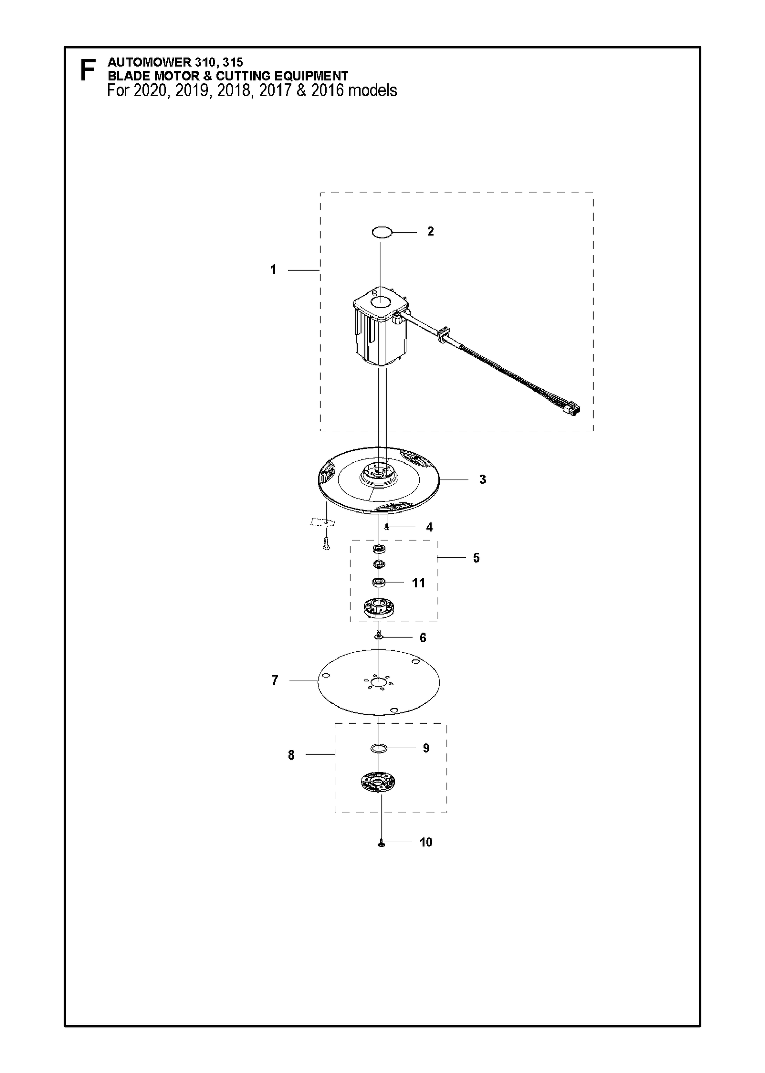 Automower 310 Blade Motor and Cutting Equipment Parts