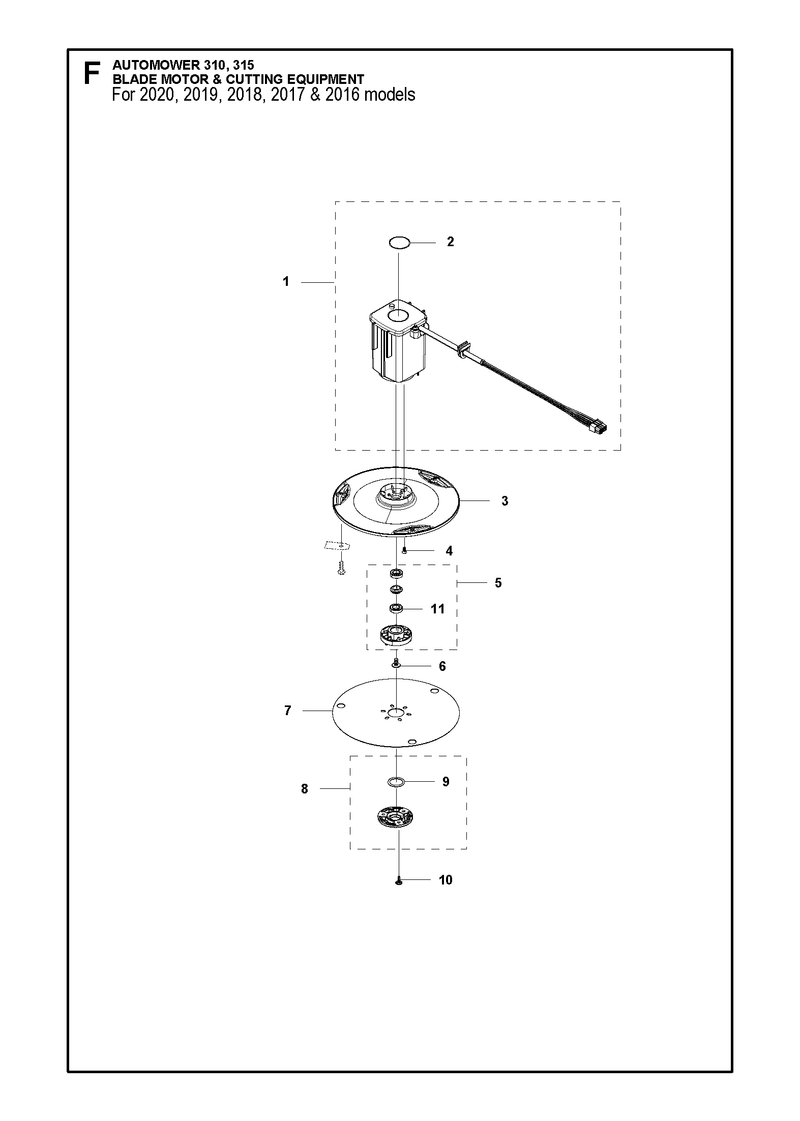 Automower 310 Blade Motor and Cutting Equipment Parts