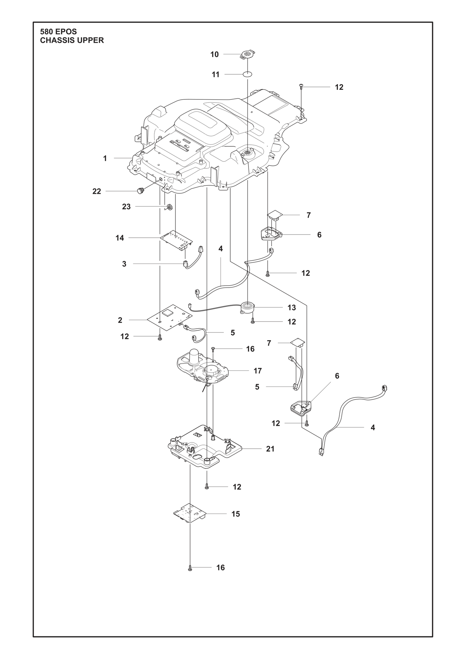 Automower 580 EPOS Upper Chassis Parts