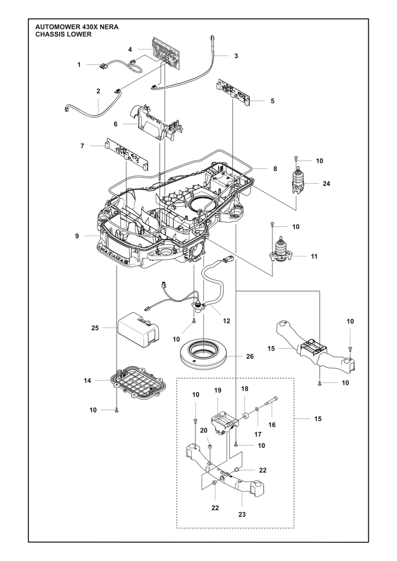 Automower 430X NERA Lower Chassis Parts