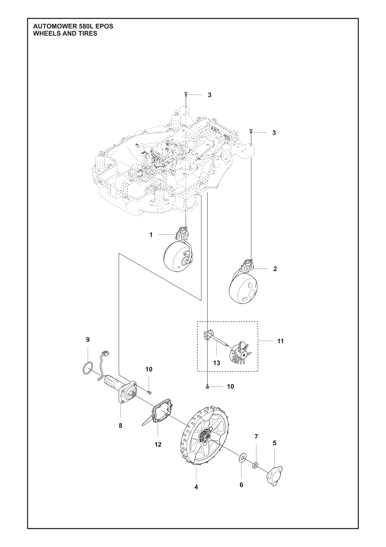 Automower 580L EPOS Wheels and Tyres Parts