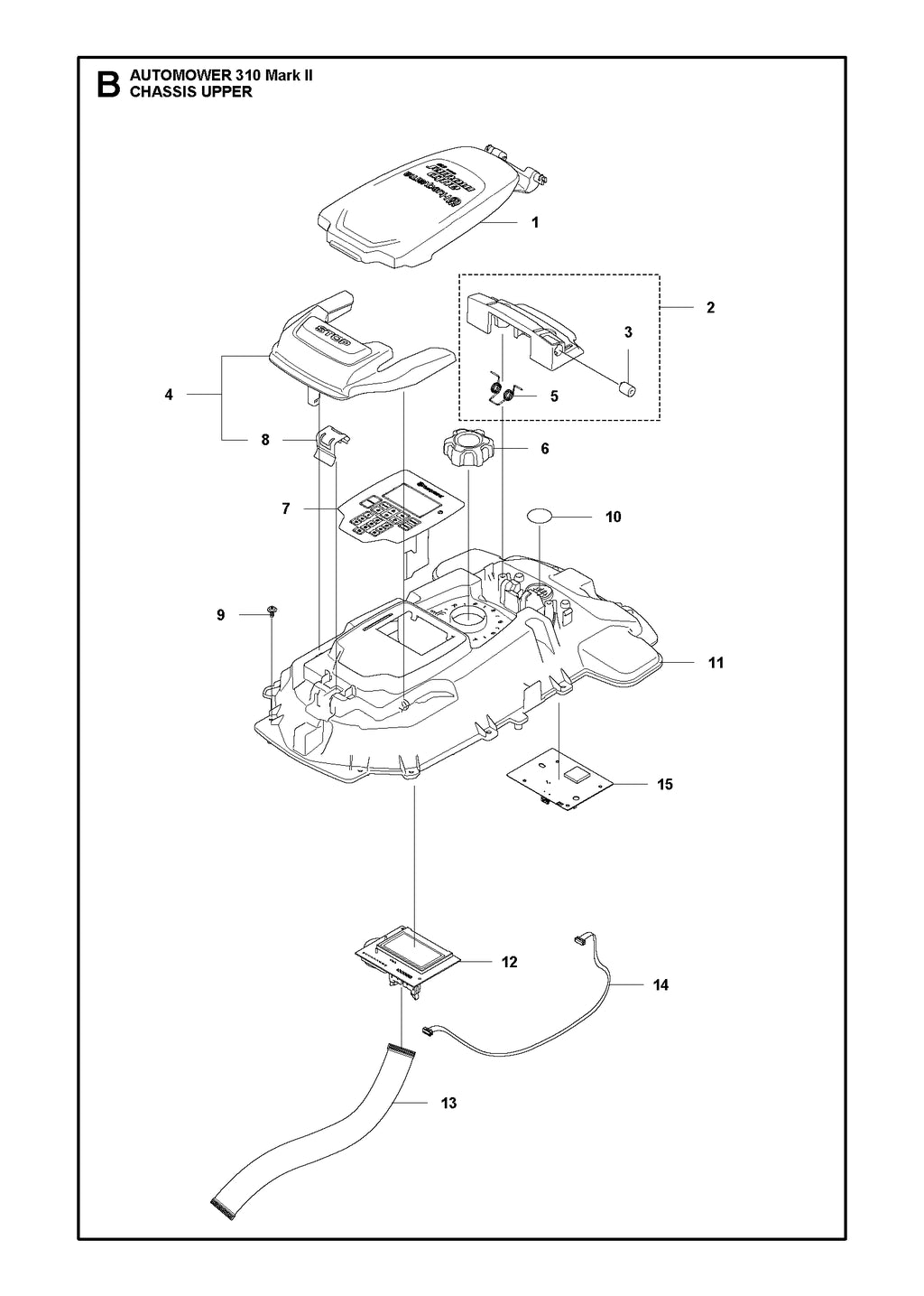 Automower 310 Mark II Chassis Upper