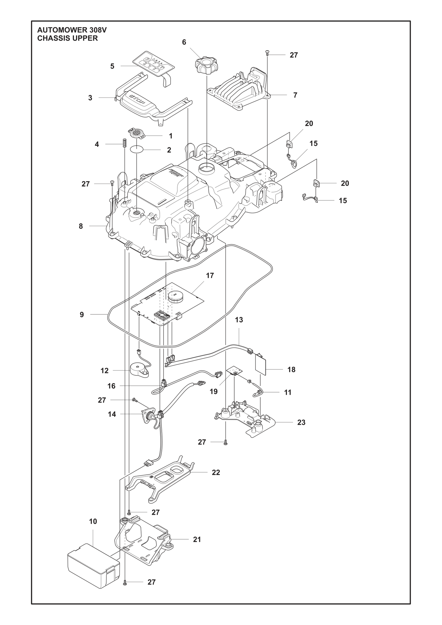 Automower 308V Upper Chassis Parts