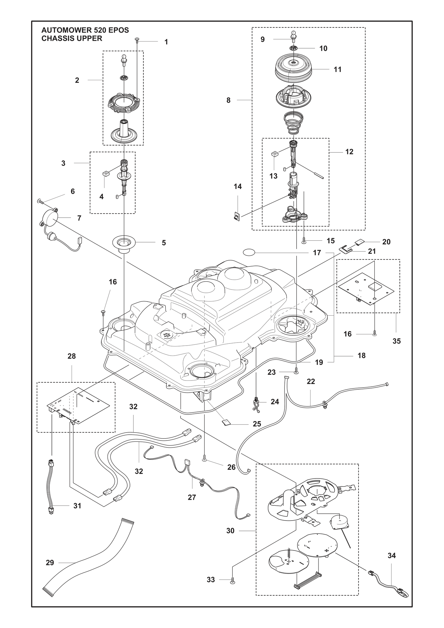 Automower 520 EPOS Upper Chassis Parts