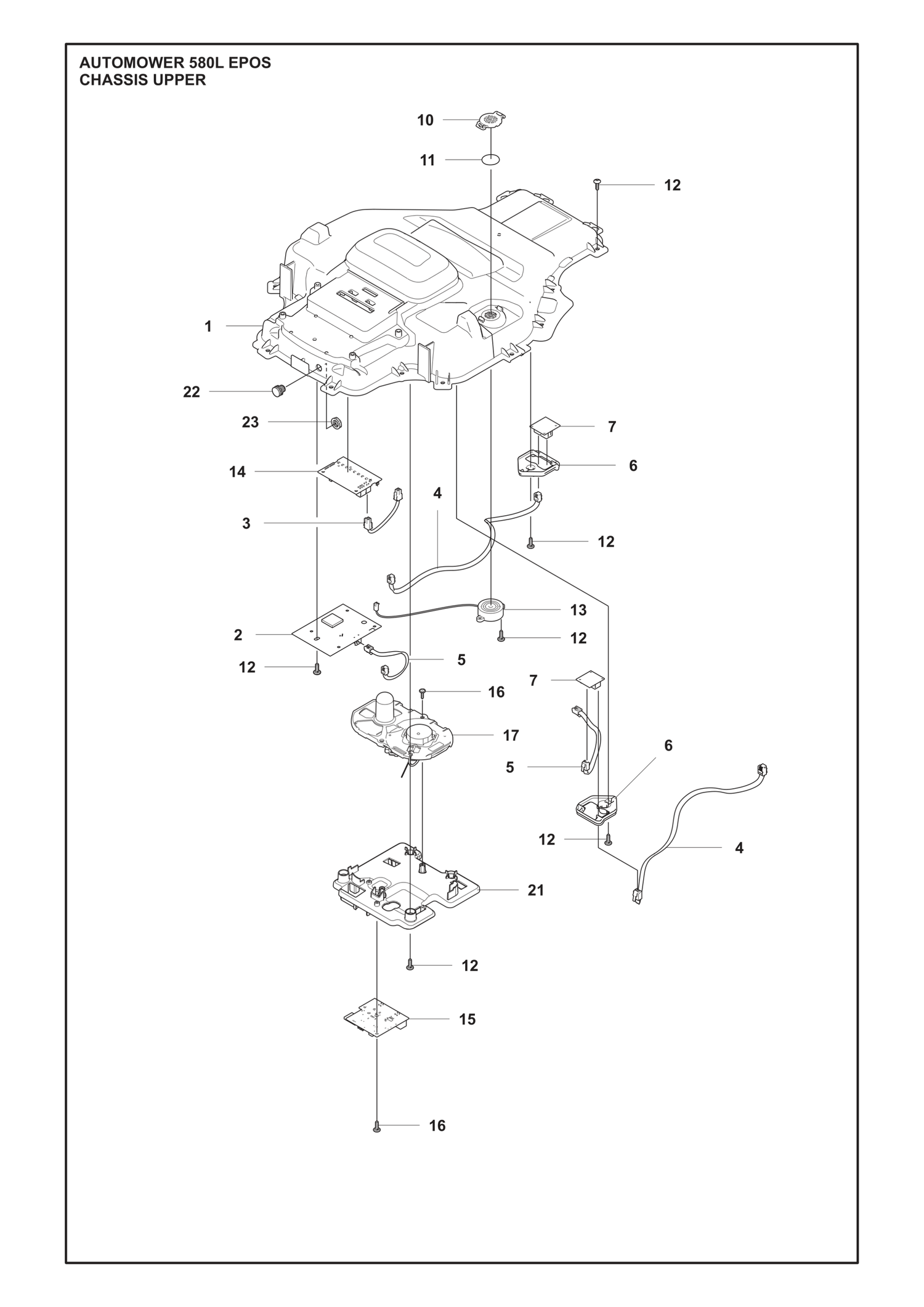 Automower 580L EPOS Upper Chassis Parts