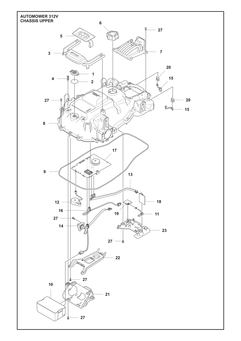 Automower 312V Upper Chassis Parts