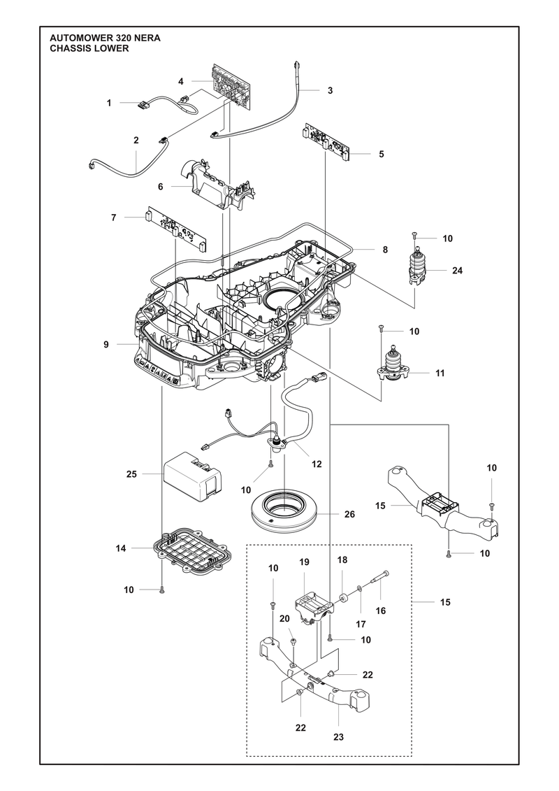 Automower 320 NERA Lower Chassis Parts