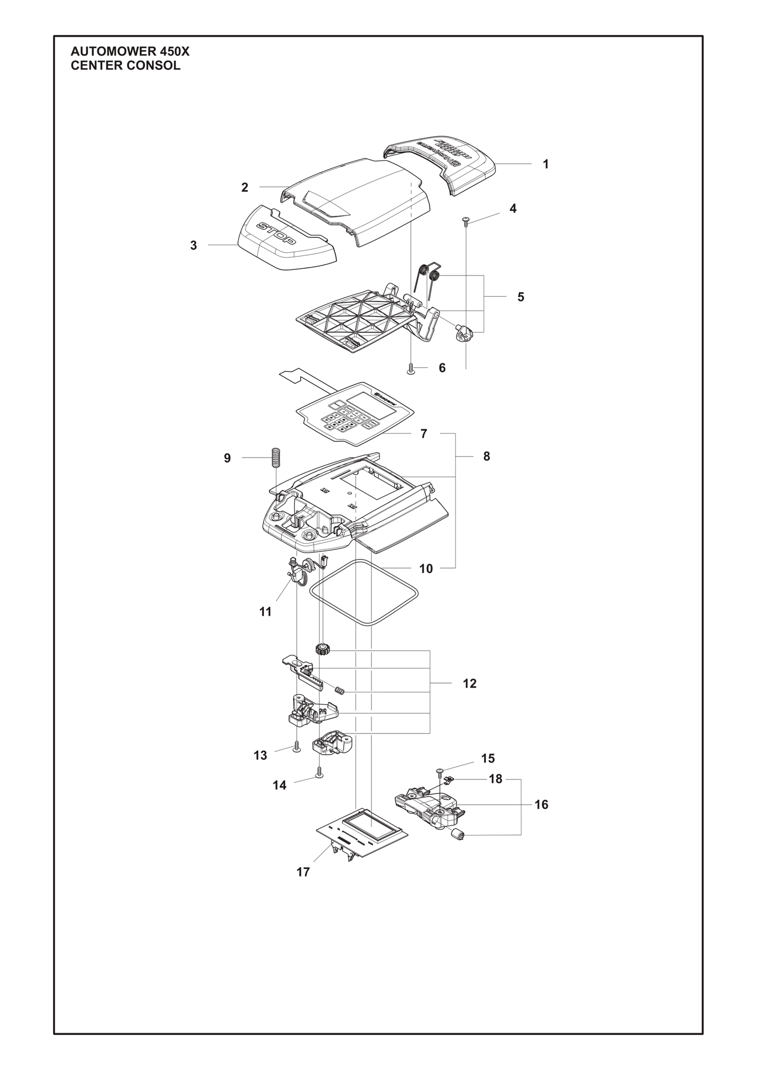 Automower 450X Console Parts