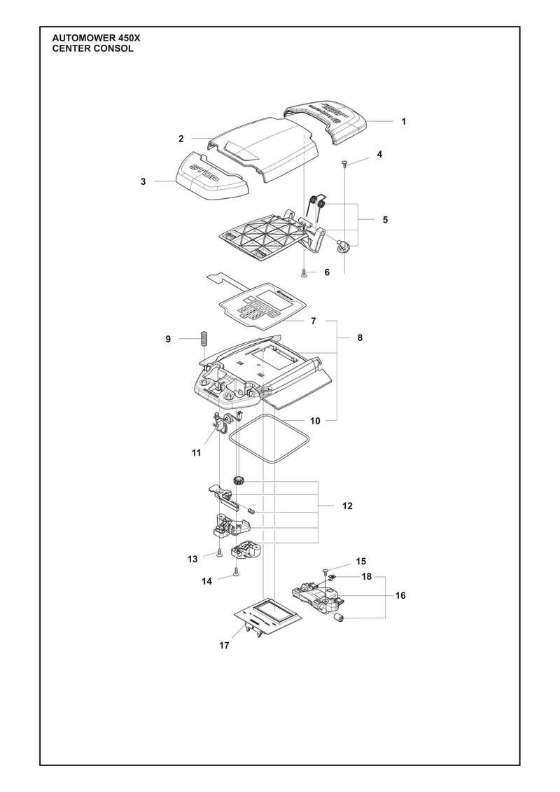 Automower 450X Console Parts