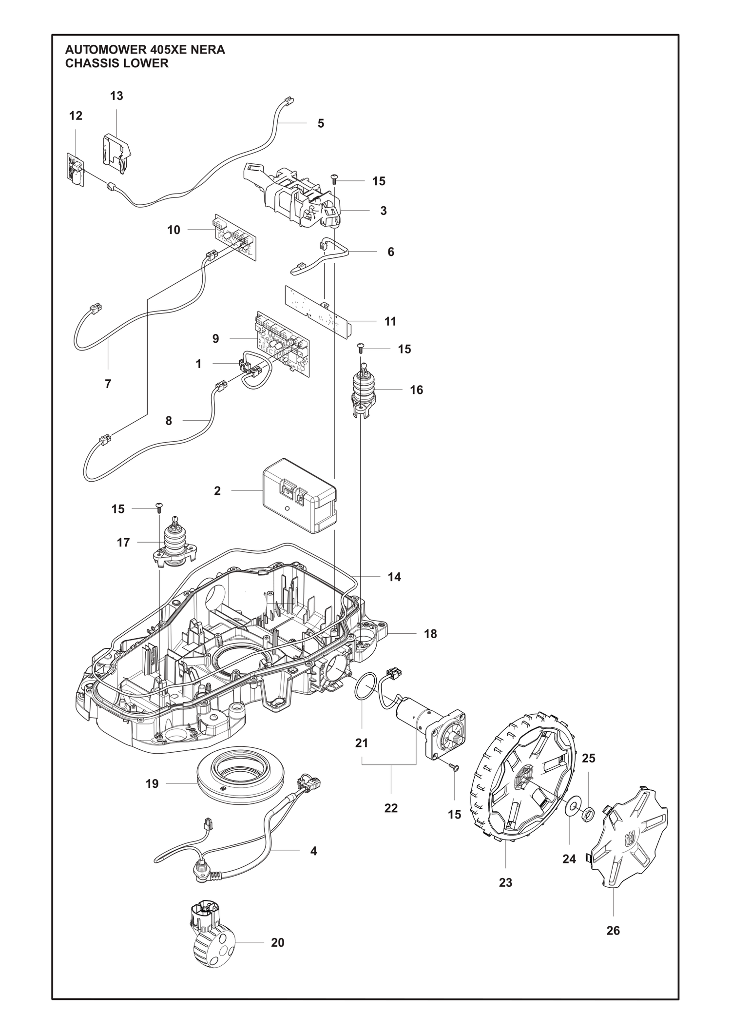 Automower 405XE NERA Lower Chassis Parts