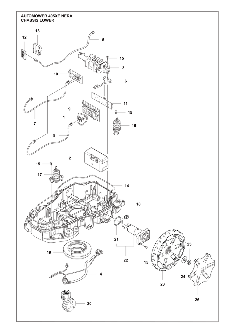 Automower 405XE NERA Lower Chassis Parts