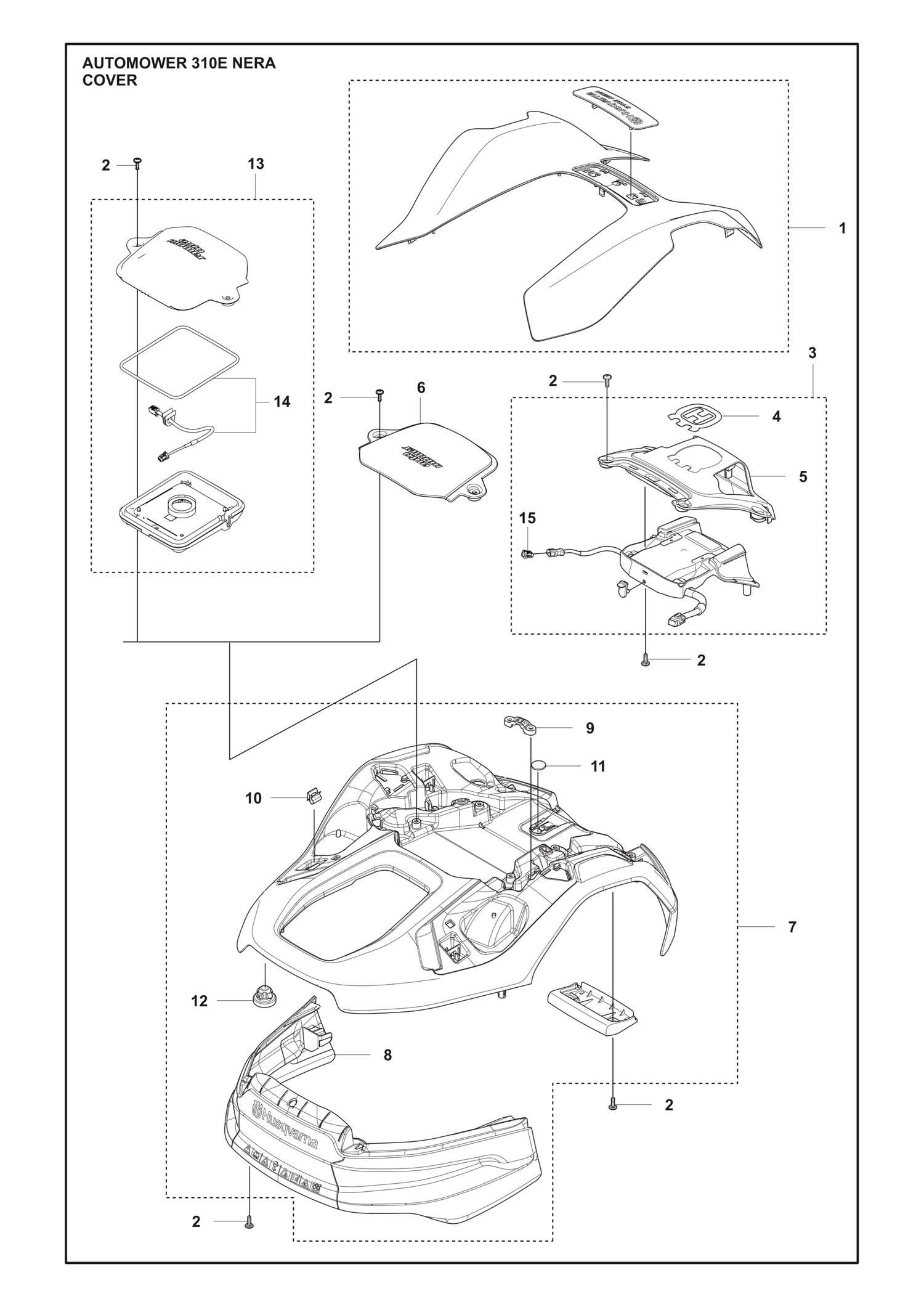 Automower 310E NERA Cover Parts