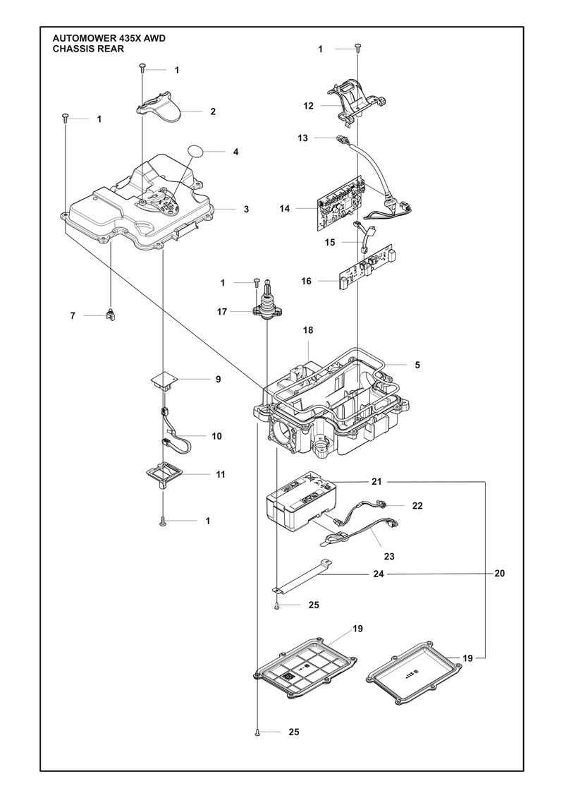 Automower 435X AWD Chassis Rear Parts