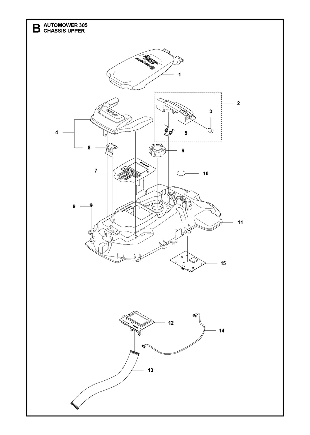 Automower 305 Chassis Upper