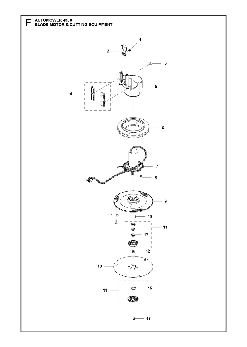 Automower 430X Blade Motor and Cutting Equipment Parts