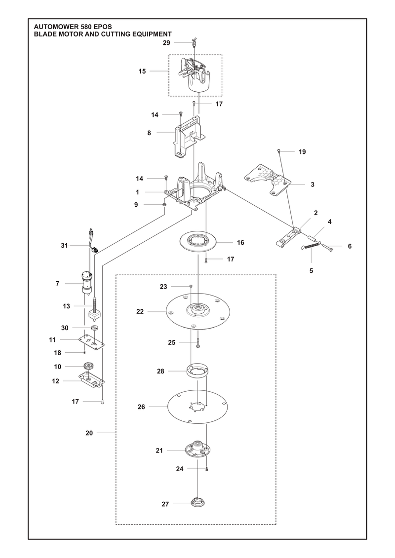 Automower 580 EPOS Blade Motor and Cutting Equipment Parts