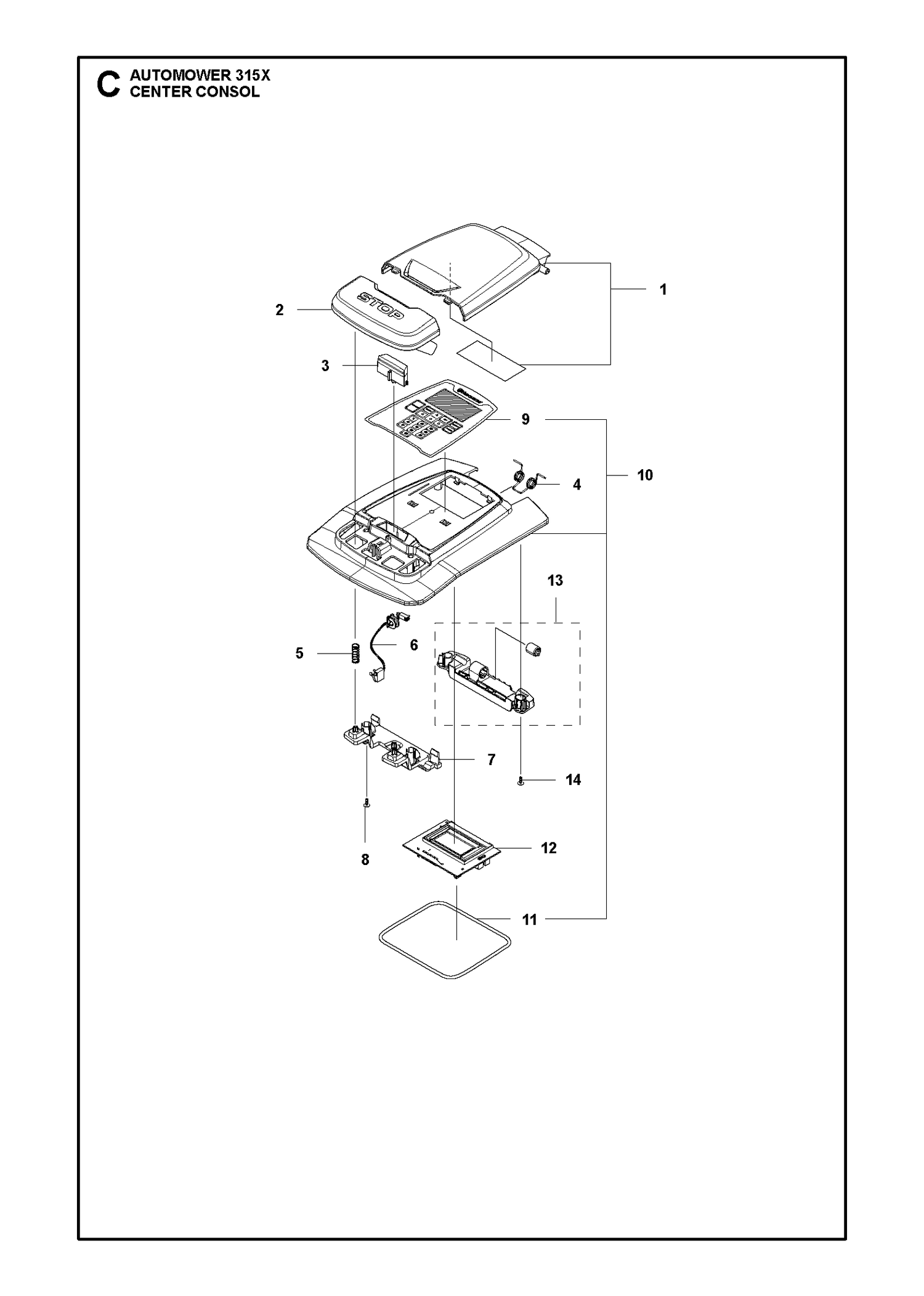 Automower 315X Console Parts