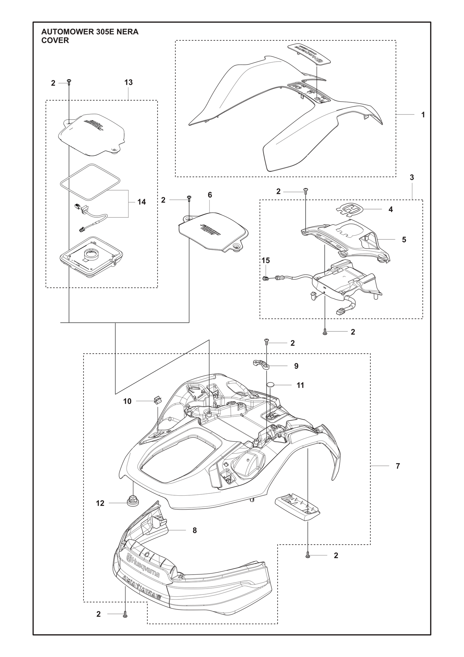 Automower 305E NERA Cover Parts