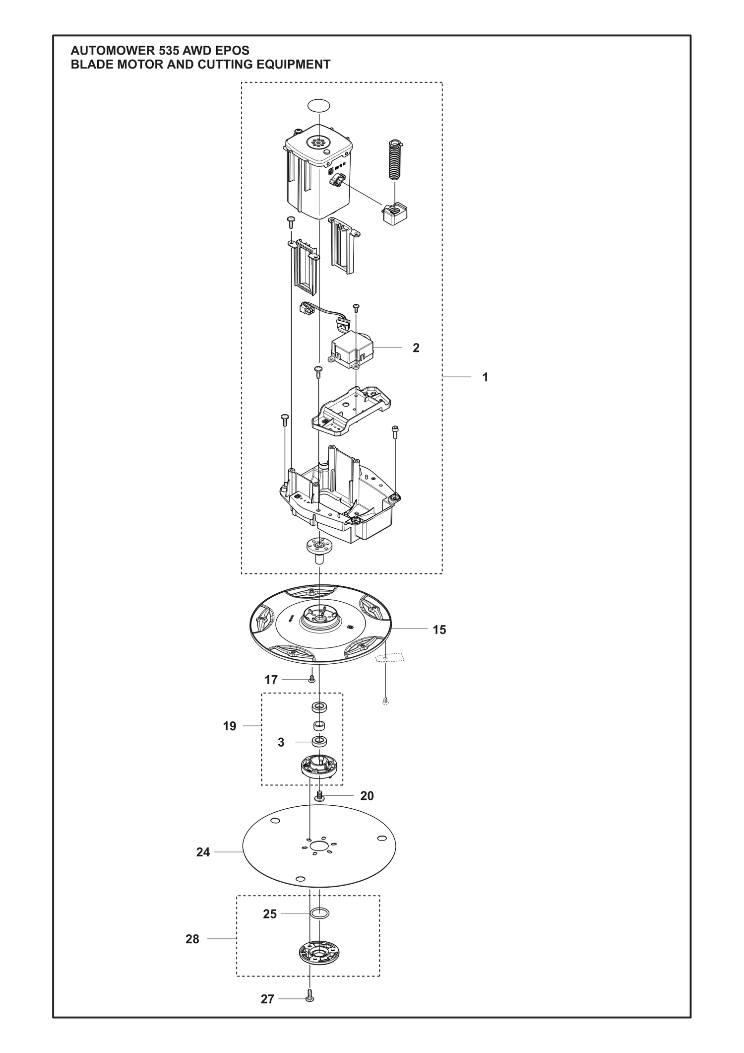Automower 535 AWD EPOS Blade Motor and Cutting Equipment Parts
