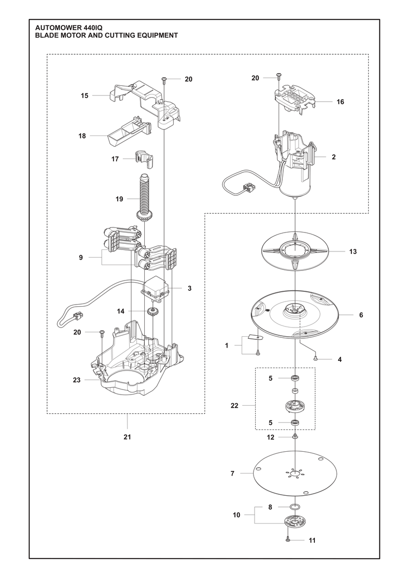 Automower 440 iQ Blade Motor and Cutting Equipment Parts