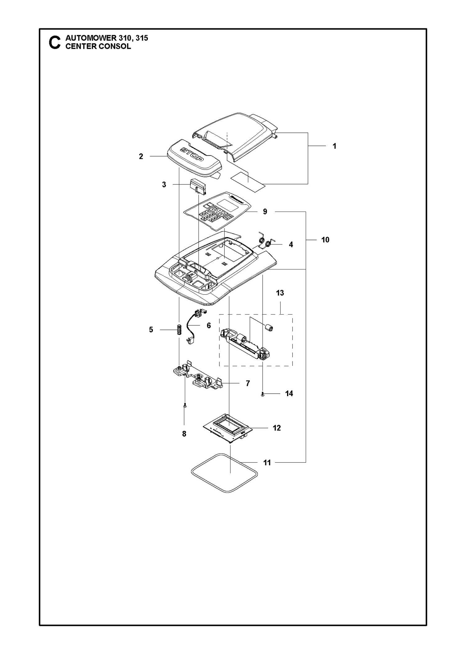 Automower 315 Console Parts